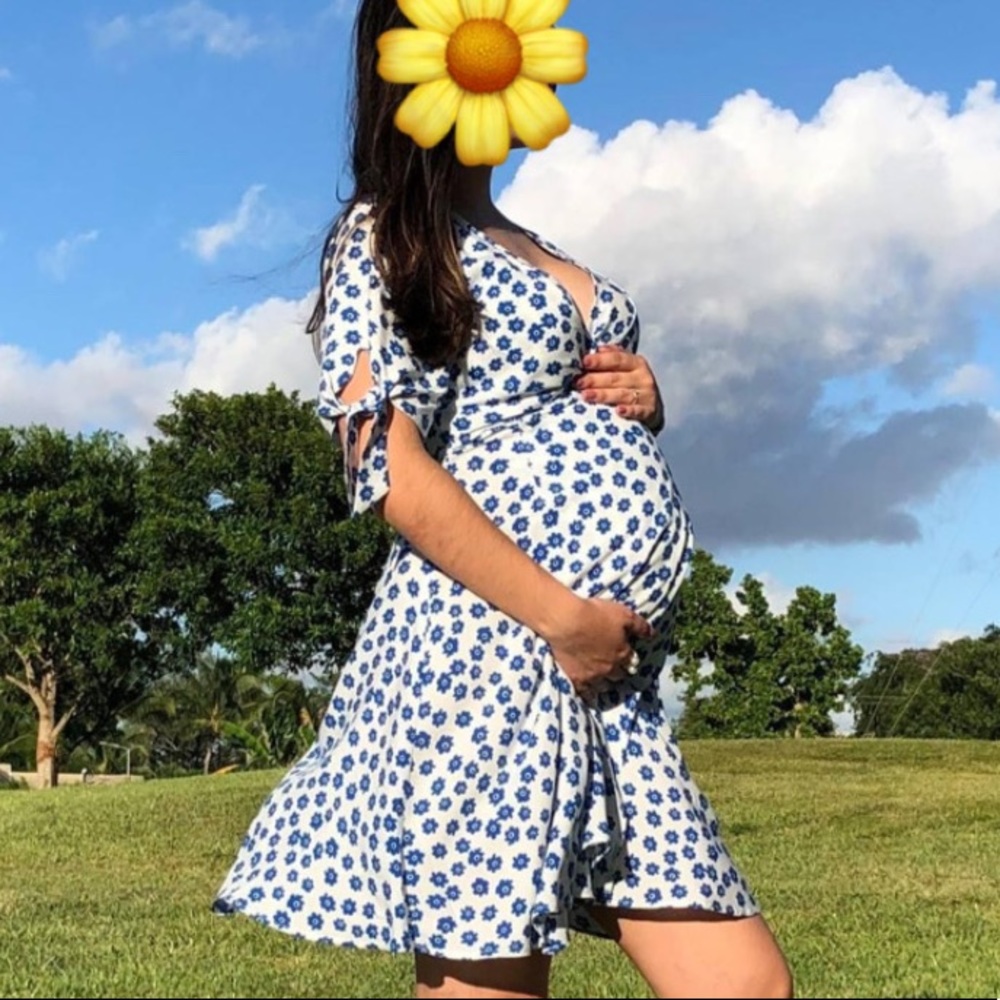 ASOS blue flowers summer dress. Maternity